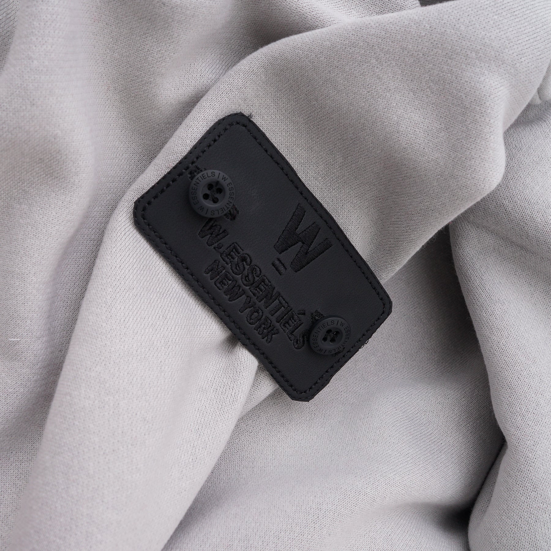 W.Essentiels Label Bleu Affinity Hirondelle Oversize Raw Embroidered Zip Hoodie Pewter Grey