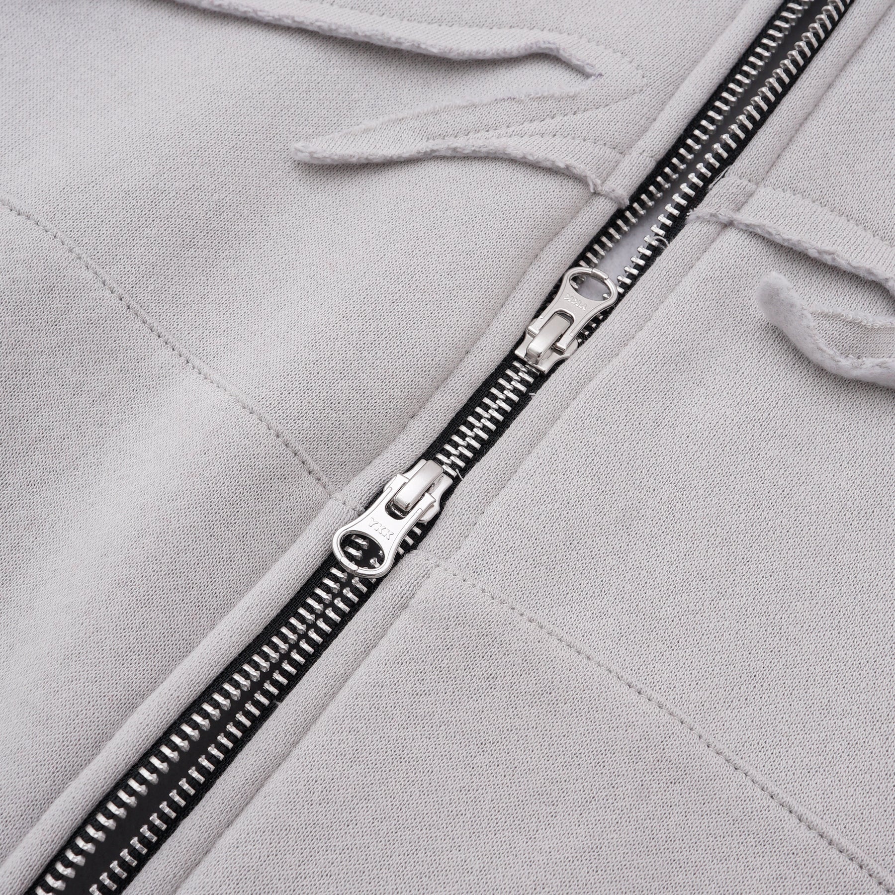 W.Essentiels Label Bleu Affinity Hirondelle Oversize Raw Embroidered Zip Hoodie Pewter Grey