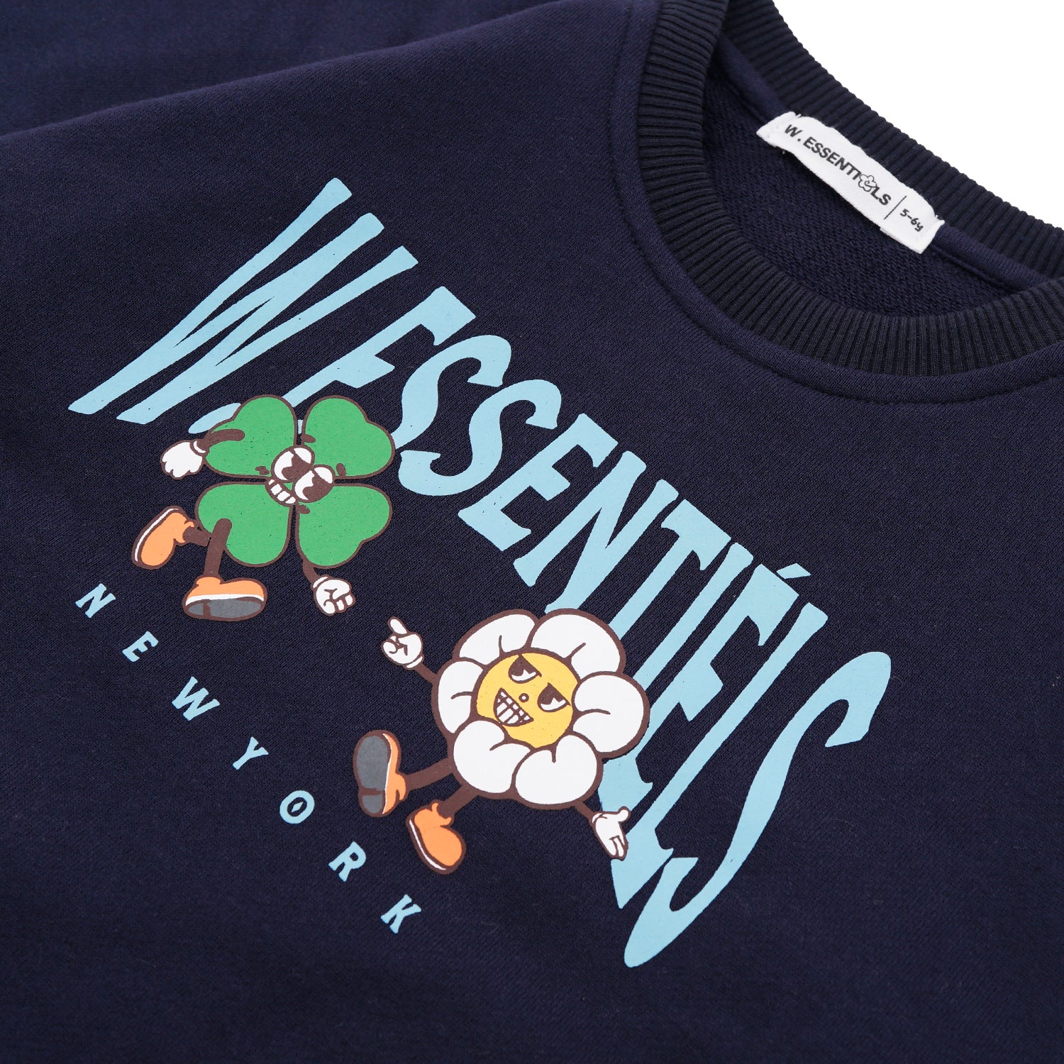 W.Essentiels Kids Hache Oversized Crewneck Sweater Midnight Navy