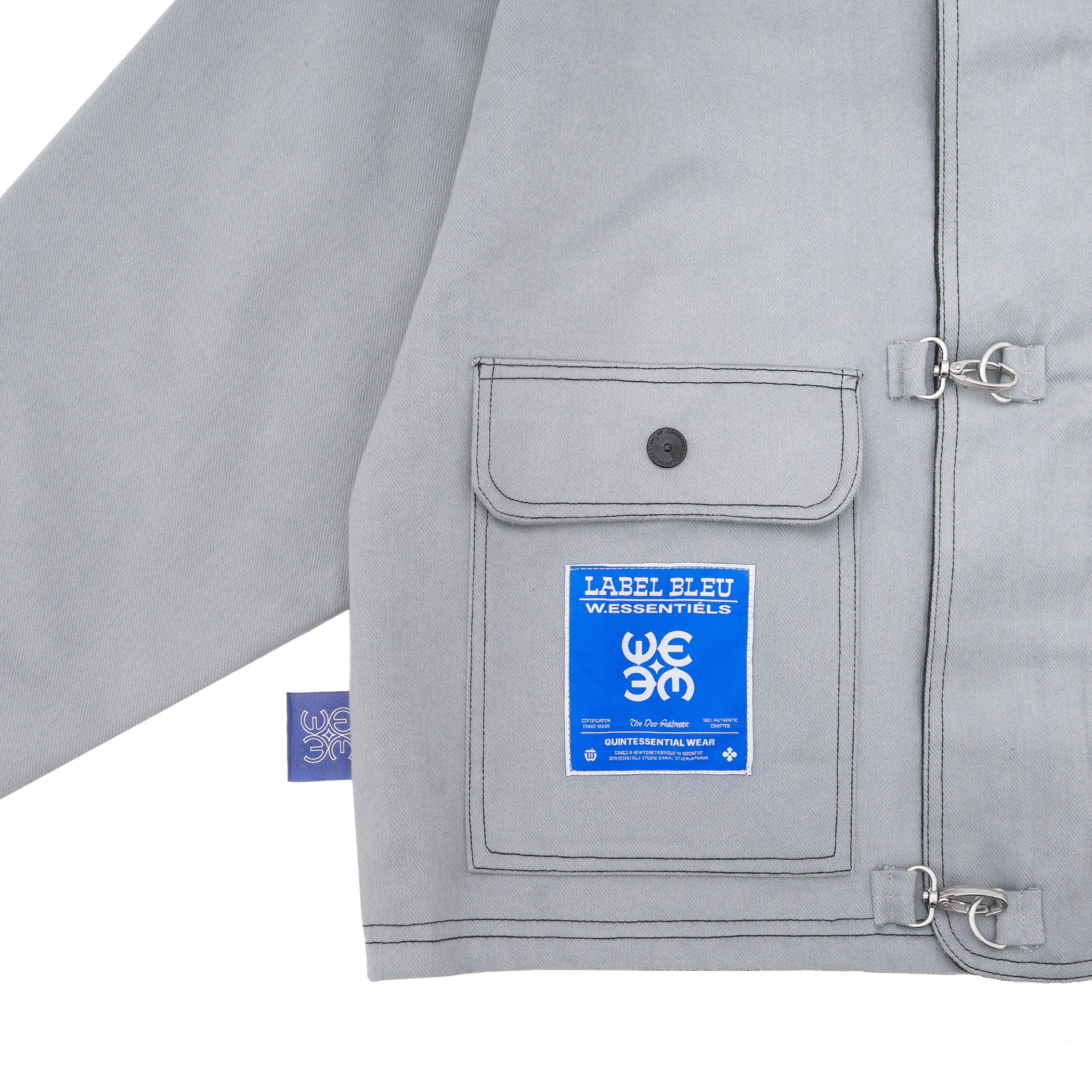 W.Essentiels Label Bleu Sapeurs-Pompiers Fireman Clasp Work Jacket Pewter Grey