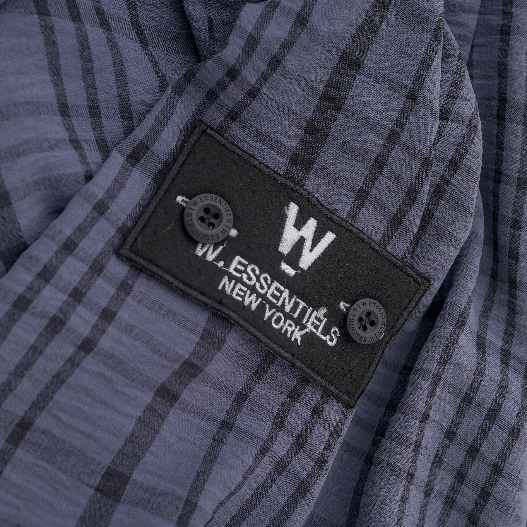 W.Essentiels Label Bleu Cascade Ref-2771 Plaid Overshirt Noir Black/Ash