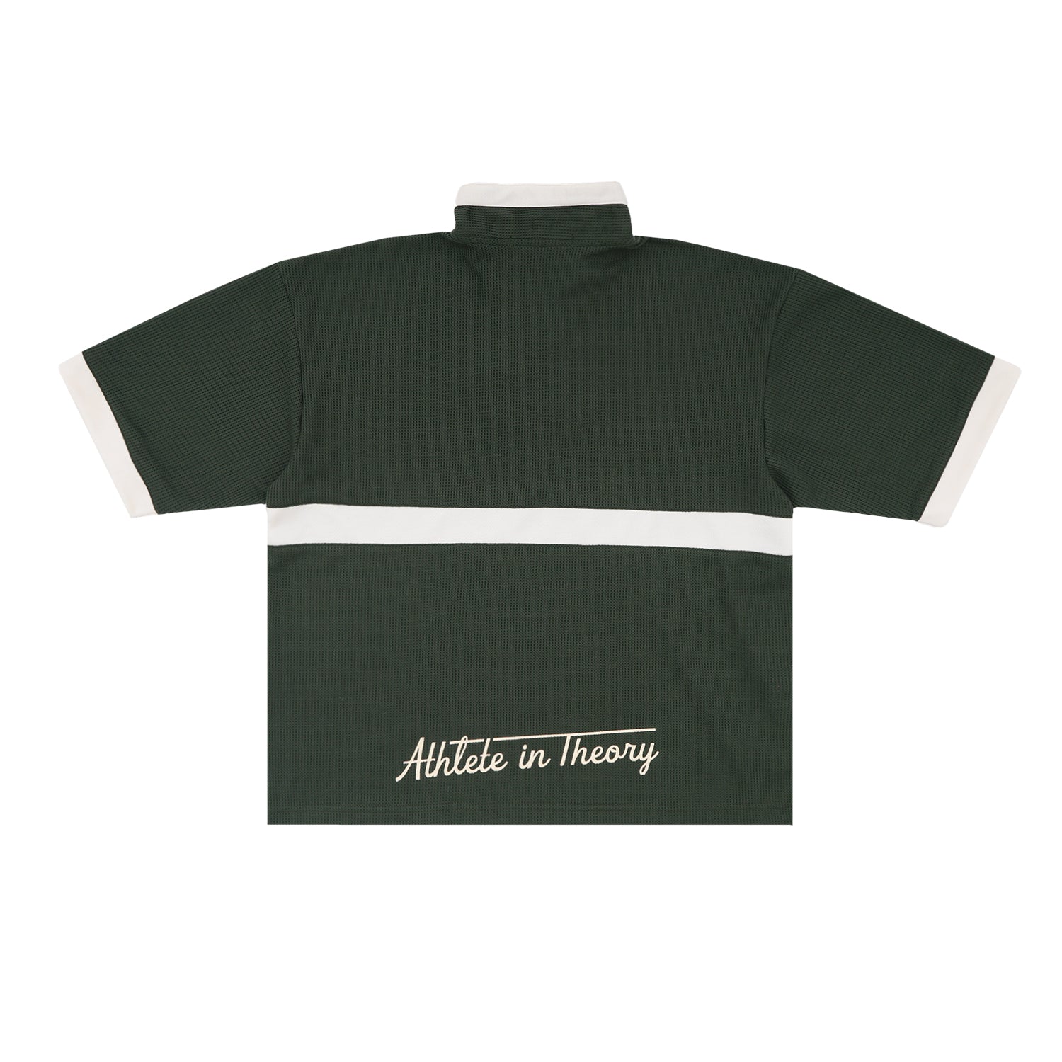 Wormhole x Casablanca Athlete in Theory Baggy Waffle Half Zip Shirt Forest/Tan