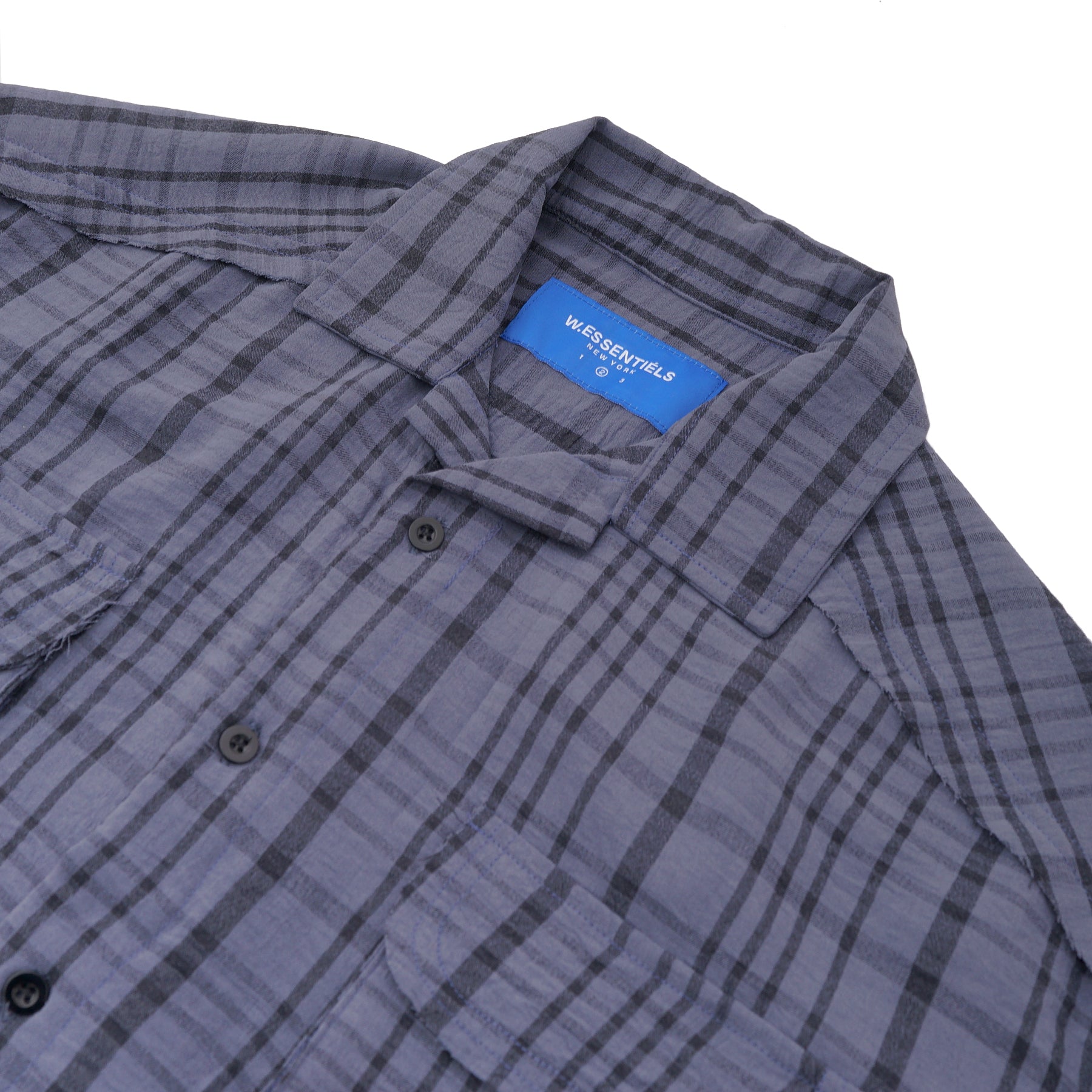 W.Essentiels Label Bleu Cascade Ref-2771 Plaid Overshirt Noir Black/Ash