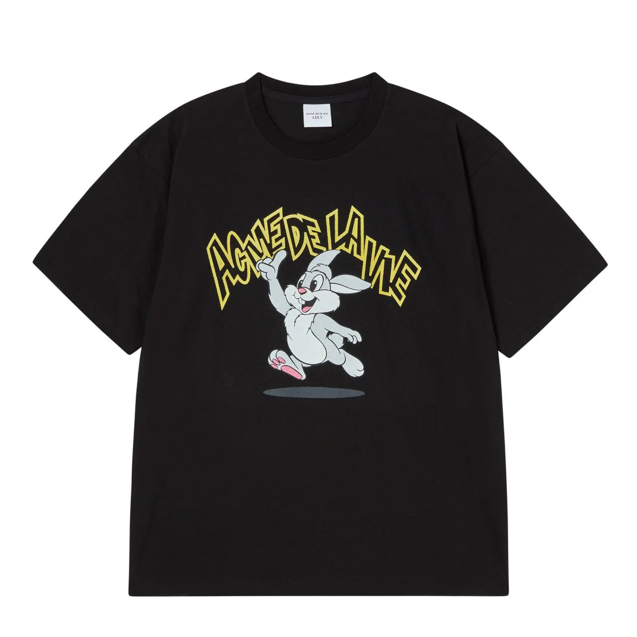 ADLV Cartoon Chincilla Short Sleeve T-Shirt Black