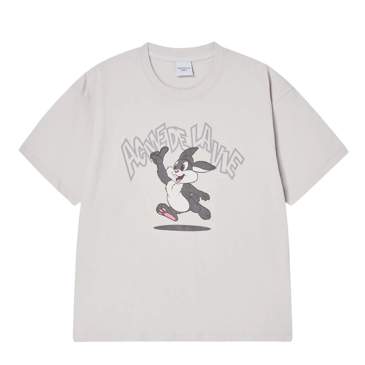 ADLV Cartoon Chincilla Short Sleeve T-Shirt Light Grey