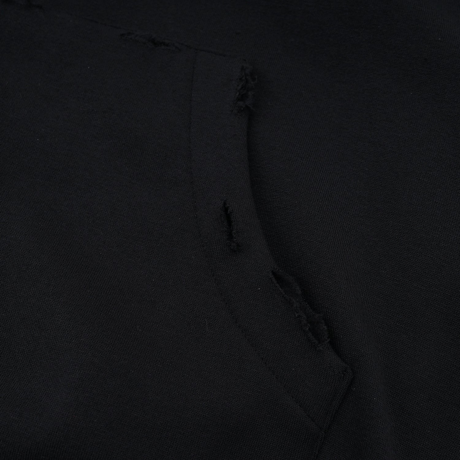 Wormhole Aperitivo Oversize Zip Hood Black Distressed