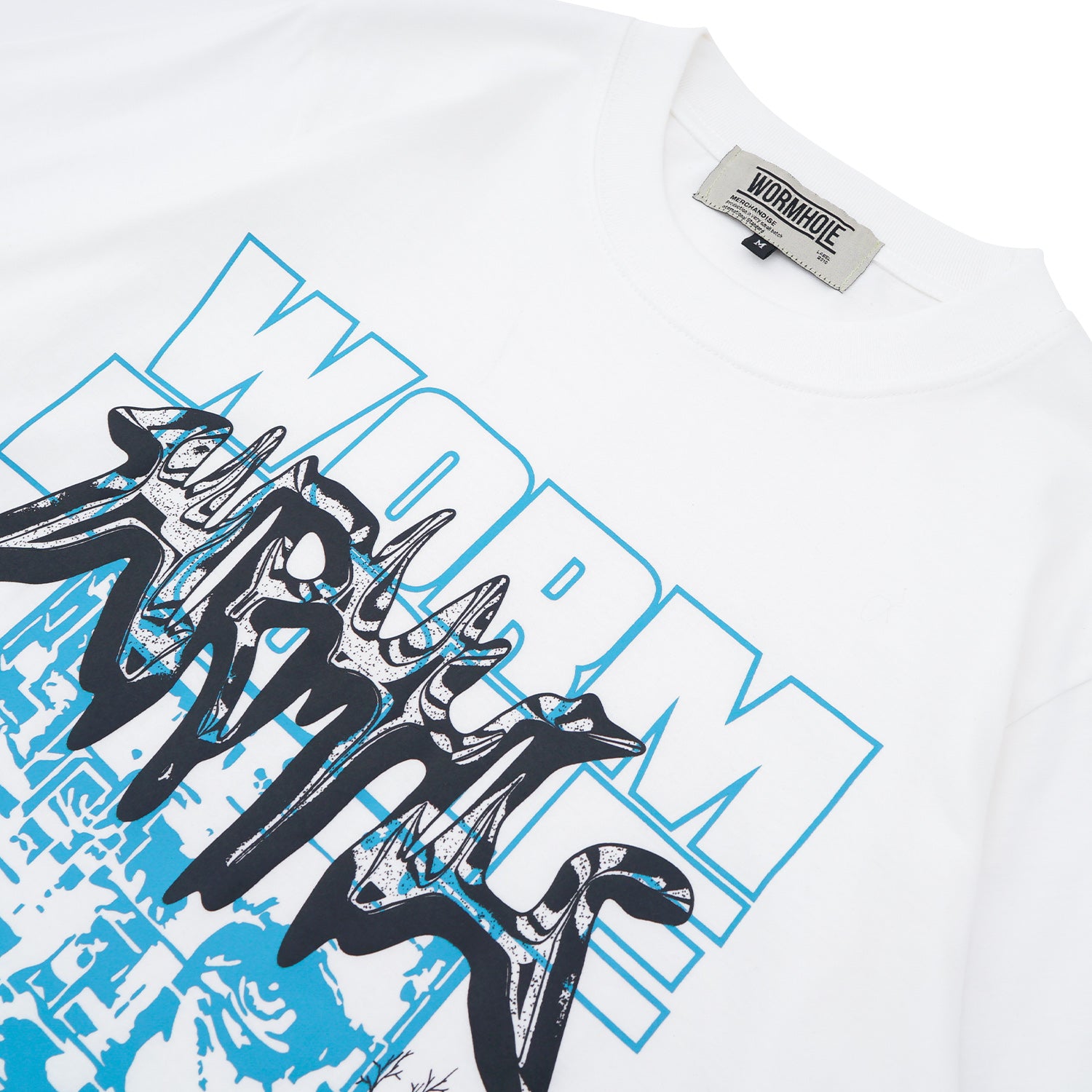 Wormhole Burning Wish Double Layer Long Sleeve T-Shirt White/Black