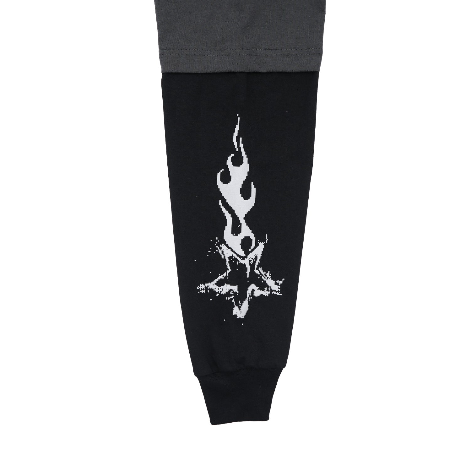 Wormhole Doomsday Double Layer Long Sleeve T-Shirt Grey/Black