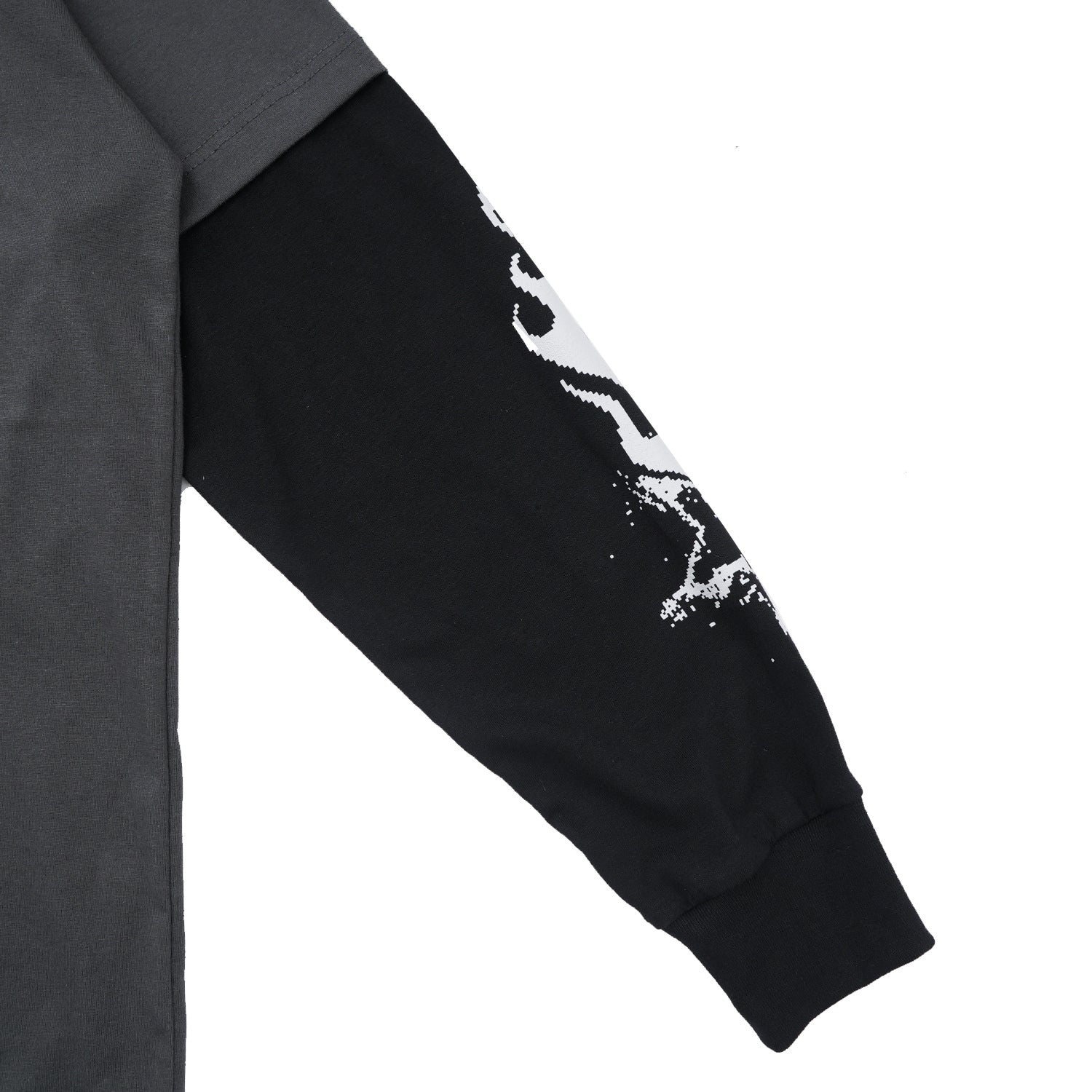 Wormhole Doomsday Double Layer Long Sleeve T-Shirt Grey/Black