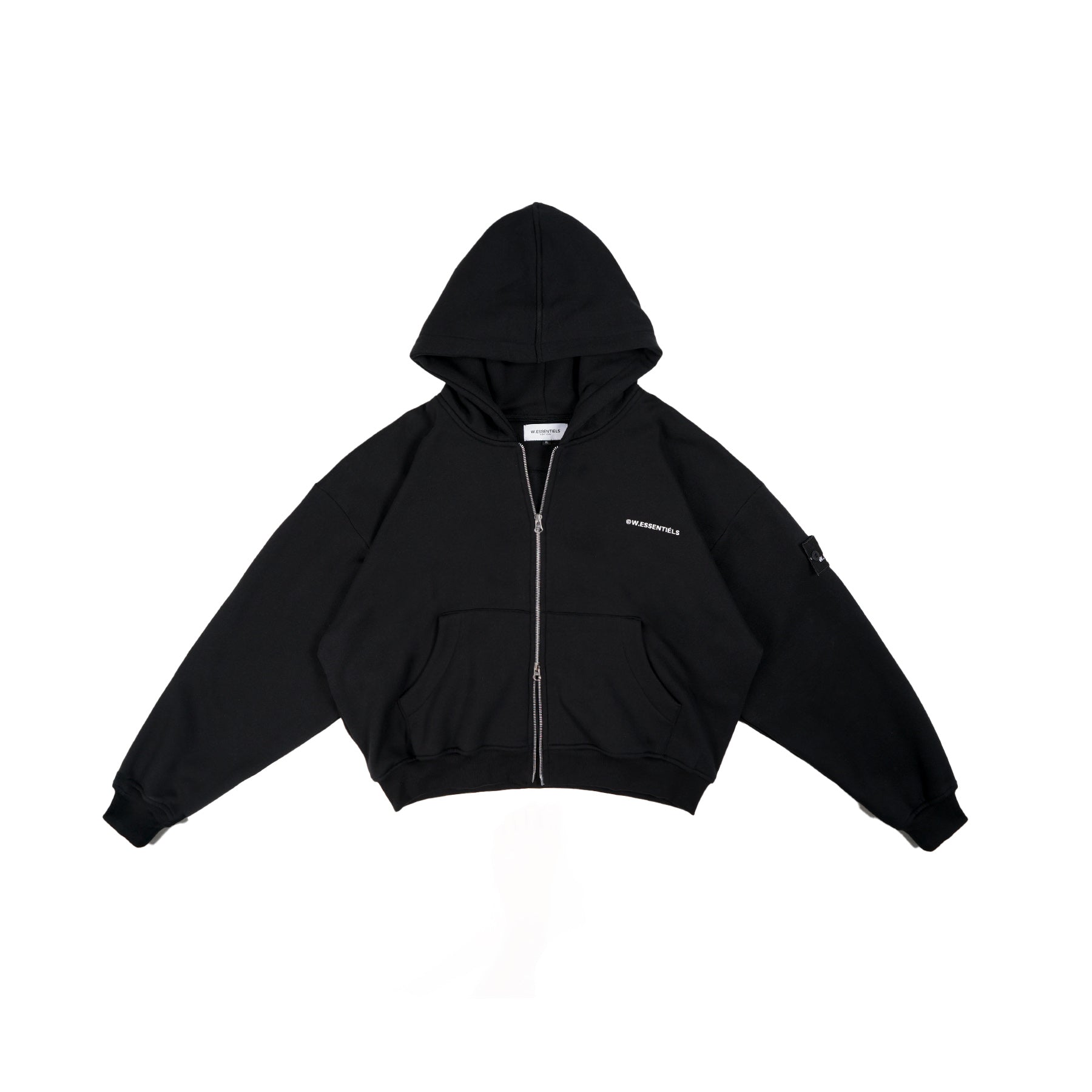 W.Essentiels Sterne Oversized Zip Hoodie Black – Wormhole Store
