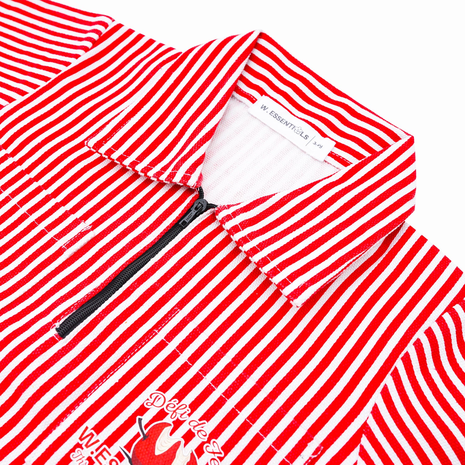 W.Essentiels Kids Kersaint Mechanic Stripped Shirt Cherry