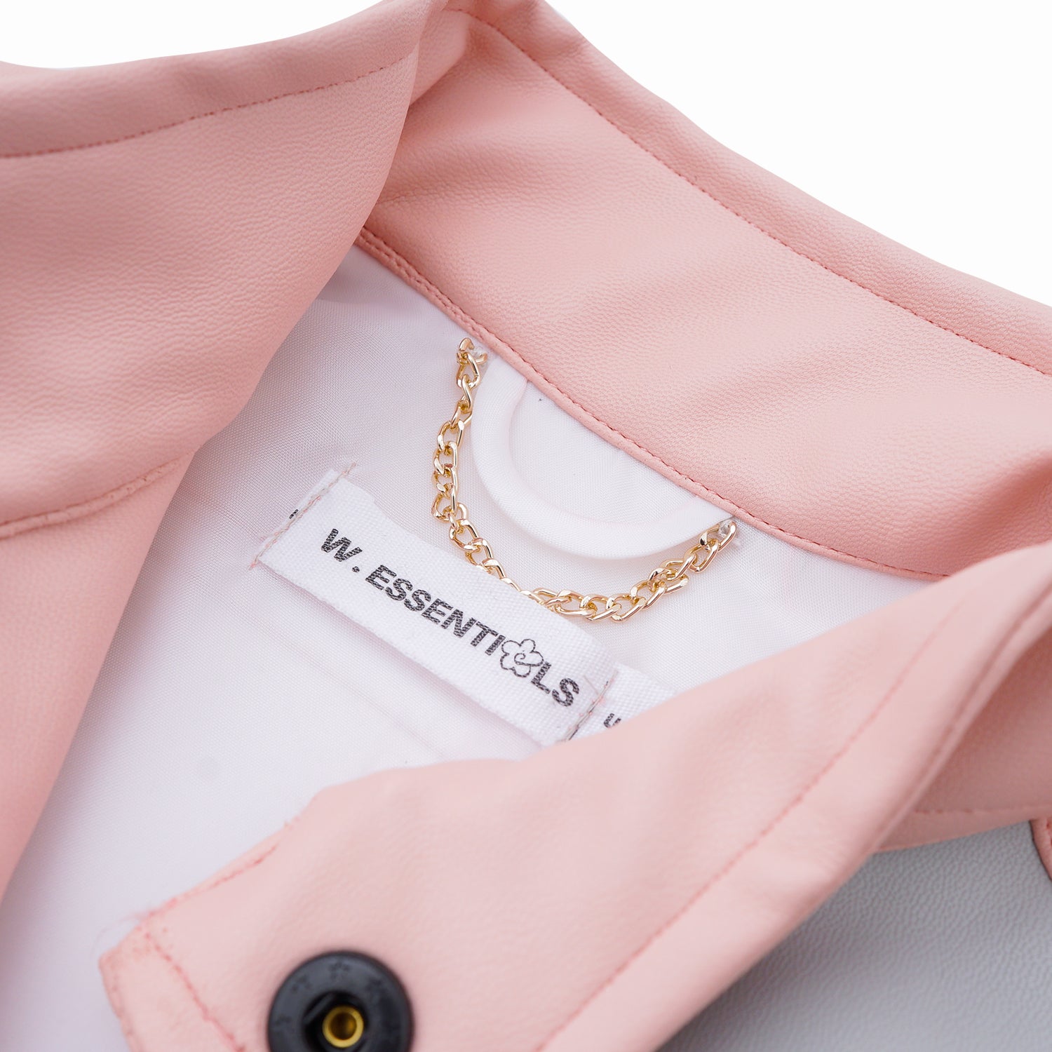 W.Essentiels Kids Mirage 2000 Boxy Bikers Leather Jacket Rose/Asphalt