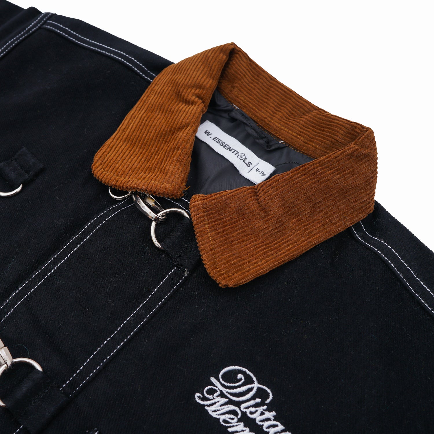 W.Essentiels Kids Label Blue Sapeurs-Pompiers Fireman Clasp Work Jacket Noir Black