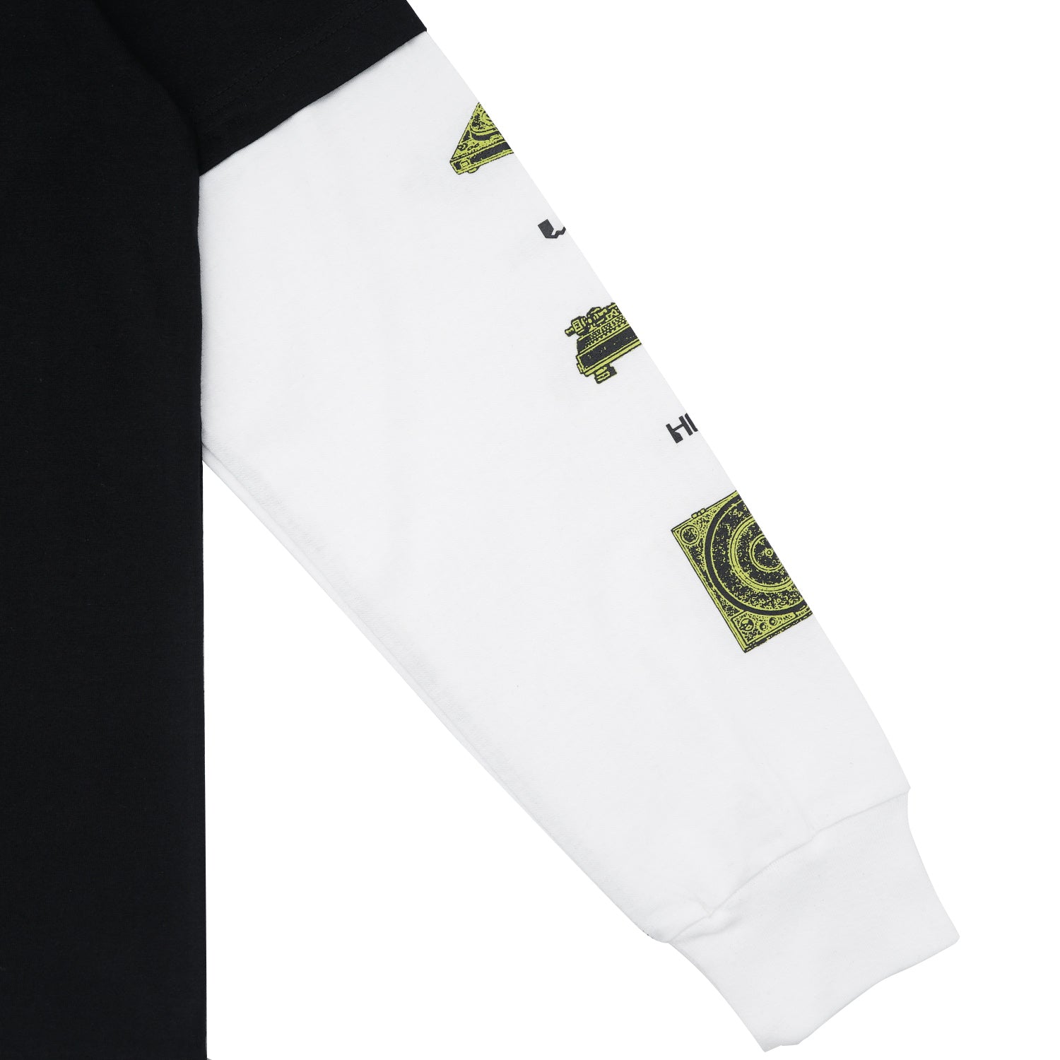 Wormhole Razorkin Double Layer Long Sleeve T-Shirt Black/White