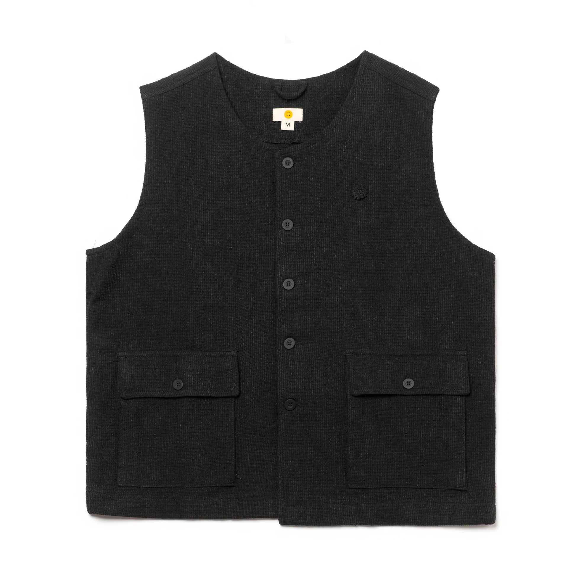 トップス TAI washi vest size M Oat Demusan Vest Sashi ori Black – Wormhole Store