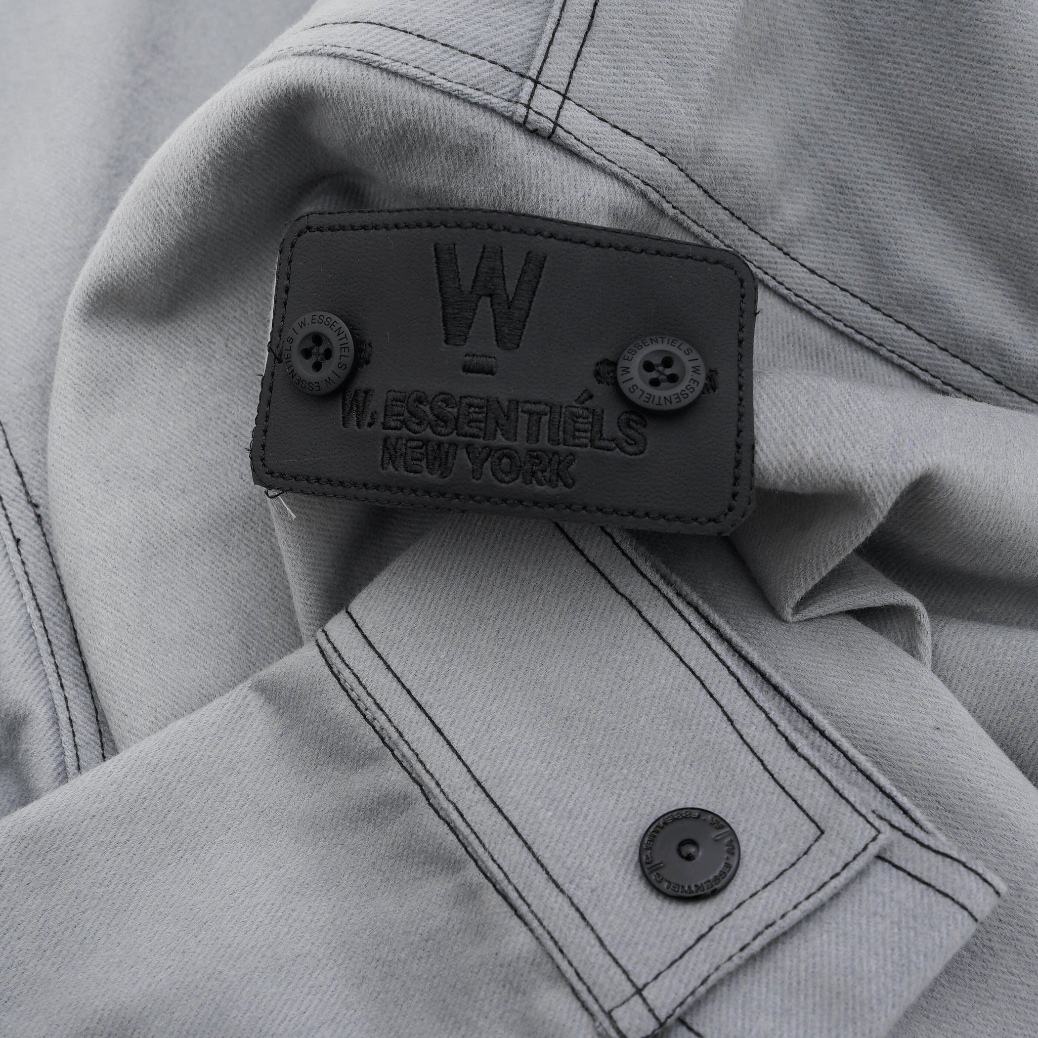 W.Essentiels Label Bleu Sapeurs-Pompiers Fireman Clasp Work Jacket Pewter Grey