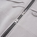 W.Essentiels Label Bleu Affinity Hirondelle Oversize Raw Embroidered Zip Hoodie Pewter Grey