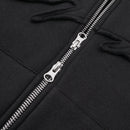 W.Essentiels Label Bleu Affinity Hirondelle Oversize Raw Embroidered Zip Hoodie Zero Black