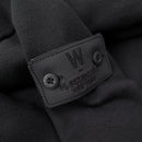 W.Essentiels Label Bleu Affinity Hirondelle Oversize Raw Embroidered Zip Hoodie Zero Black