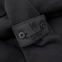 W.Essentiels Label Bleu Affinity Hirondelle Oversize Raw Embroidered Zip Hoodie Zero Black