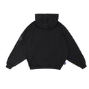 W.Essentiels Label Bleu Affinity Hirondelle Oversize Raw Embroidered Zip Hoodie Zero Black