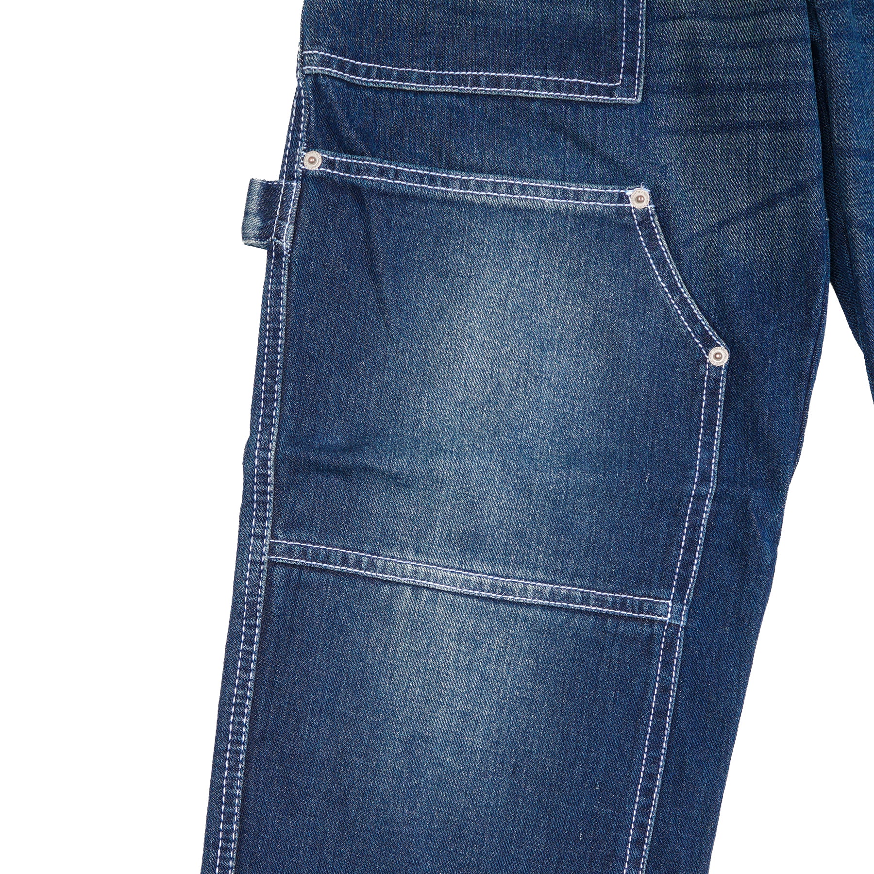 Double Knee Denim Washed Blue
