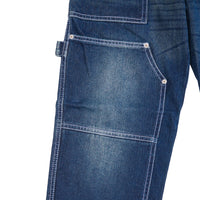 Double Knee Denim Washed Blue