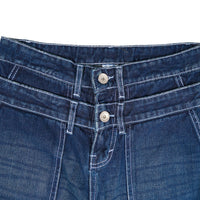 Double Knee Denim Washed Blue