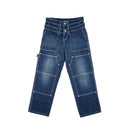 Double Knee Denim Washed Blue