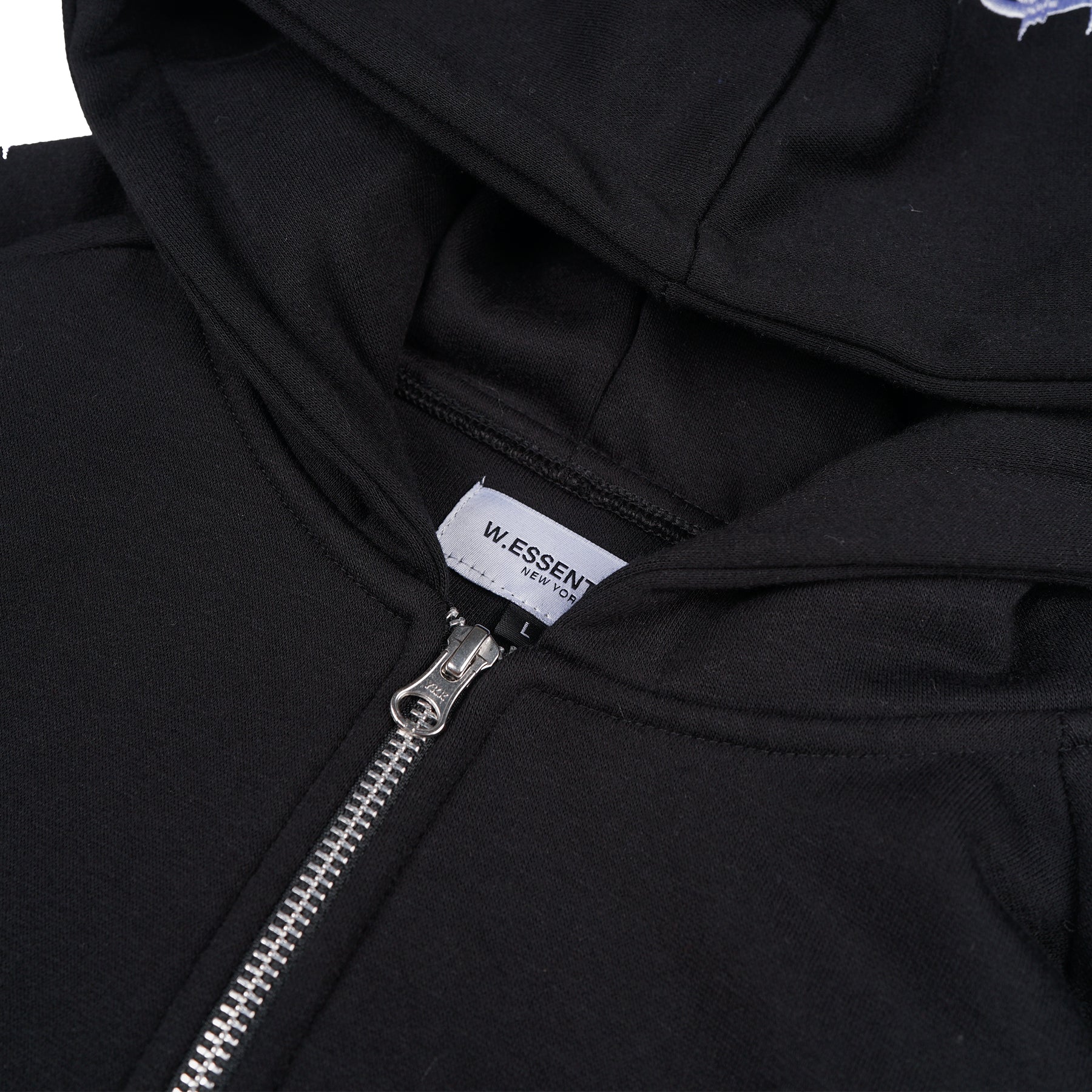 W.Essentiels Gregoire Zip Hoodie W/Applique Black