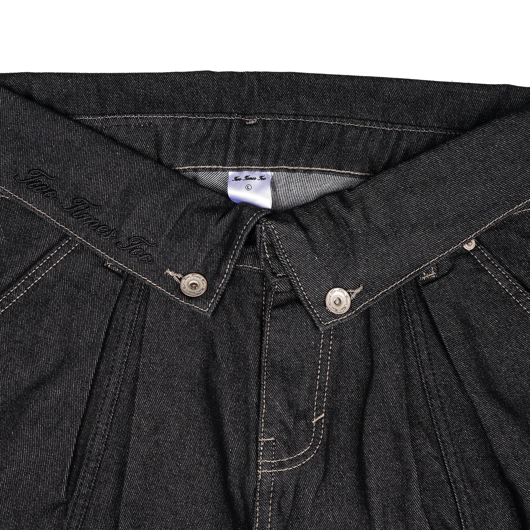 Pleated Raw Denim Raw Black