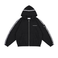 W.Essentiels Gregoire Zip Hoodie W/Applique Black