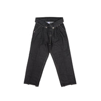 Pleated Raw Denim Raw Black