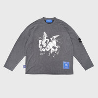 W.Essentiels Label Bleu Madness Hirondelle Oversize Sweater Grey Marl
