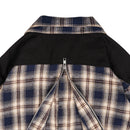 Two Tone Flannel Zipper Shirt