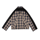 Two Tone Flannel Zipper Shirt