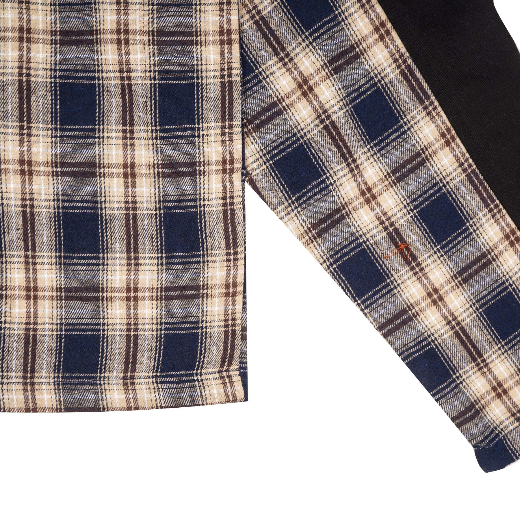 Two Tone Flannel Zipper Shirt