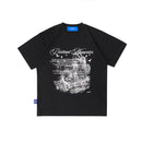 W.Essentiels Label Bleu Treshold Hirondalle Boxy Cut T-shirt Noir Black