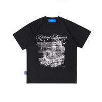 W.Essentiels Label Bleu Treshold Hirondalle Boxy Cut T-shirt Noir Black