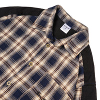 Two Tone Flannel Zipper Shirt