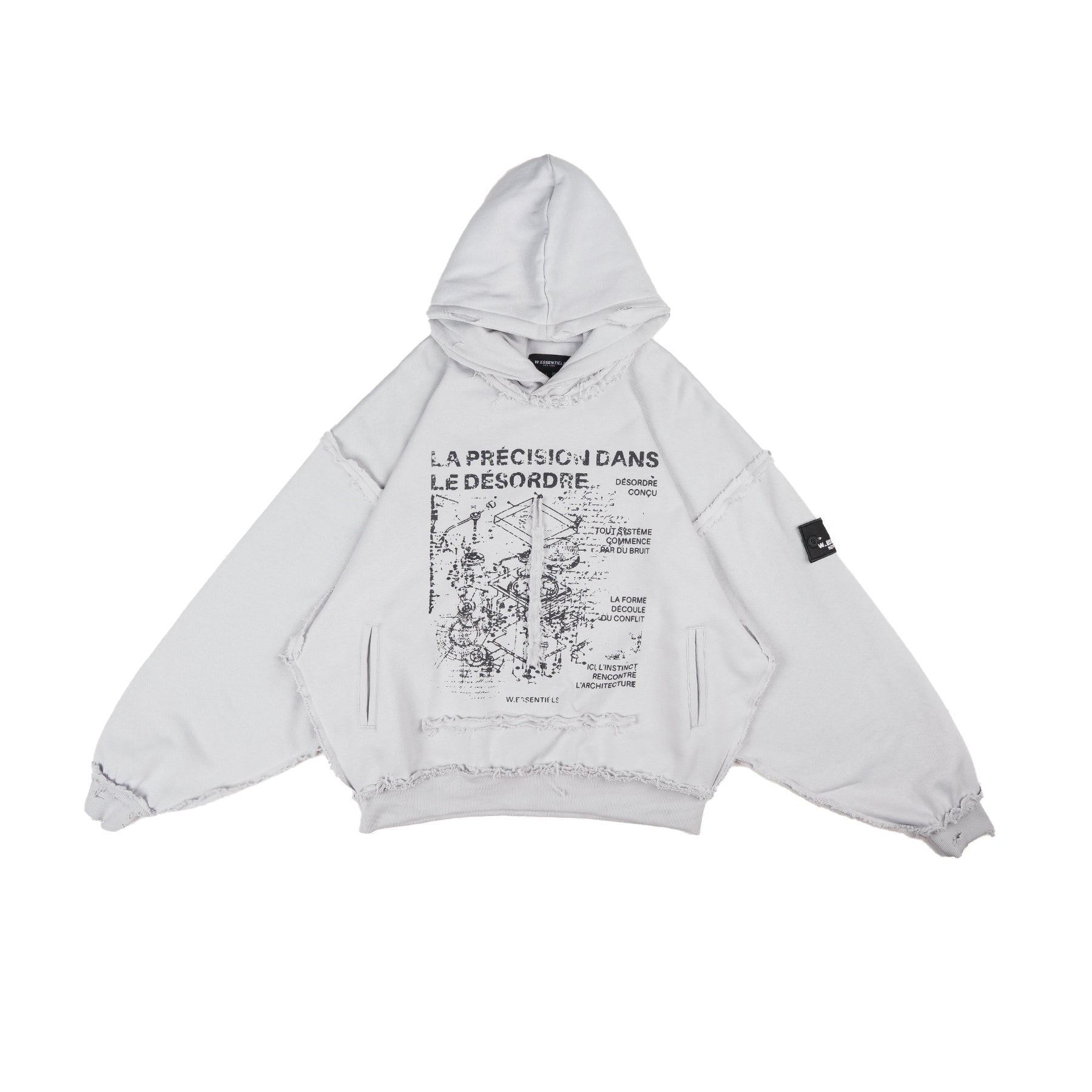 W.Essentiels Marcadier Distressed Hoodie Asphalt