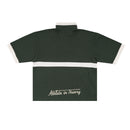Wormhole x Casablanca Athlete in Theory Baggy Waffle Half Zip Shirt Forest/Tan