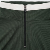 Wormhole x Casablanca Athlete in Theory Baggy Waffle Half Zip Shirt Forest/Tan