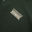 Wormhole x Casablanca Athlete in Theory Baggy Waffle Half Zip Shirt Forest/Tan