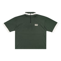 Wormhole x Casablanca Athlete in Theory Baggy Waffle Half Zip Shirt Forest/Tan