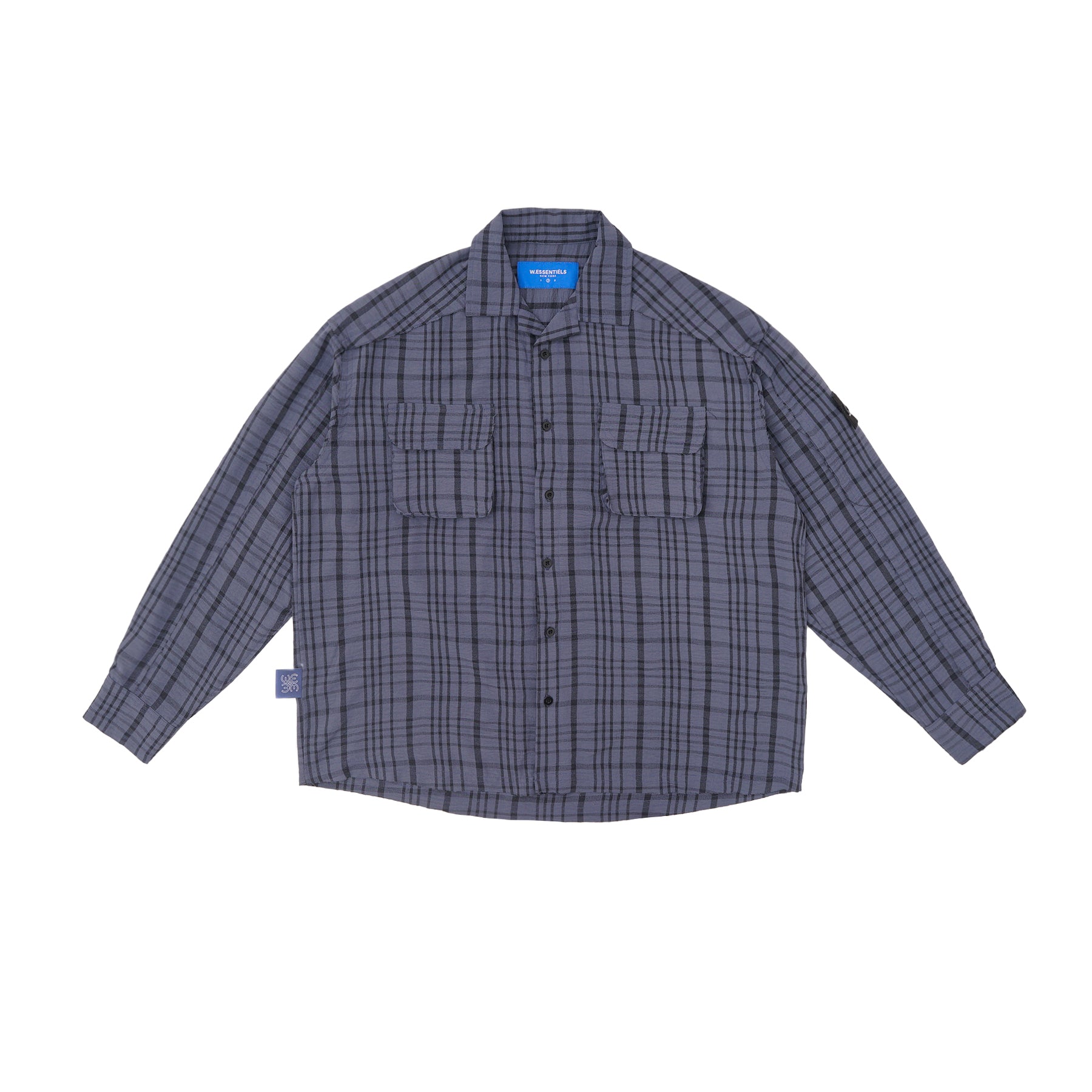 W.Essentiels Label Bleu Cascade Ref-2771 Plaid Overshirt Noir Black/Ash