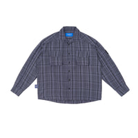 W.Essentiels Label Bleu Cascade Ref-2771 Plaid Overshirt Noir Black/Ash