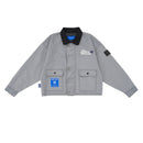 W.Essentiels Label Bleu Sapeurs-Pompiers Fireman Clasp Work Jacket Pewter Grey