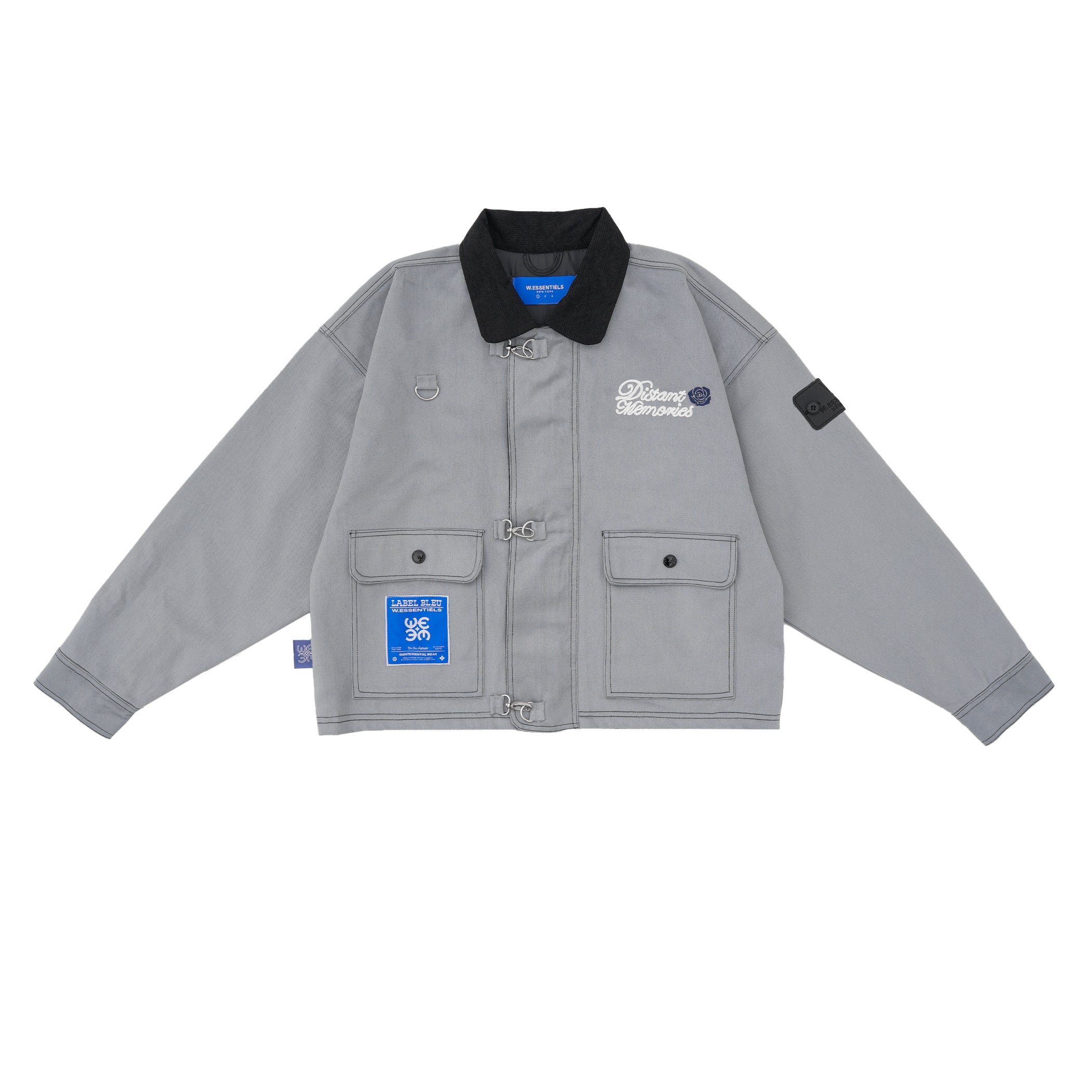 W.Essentiels Label Bleu Sapeurs-Pompiers Fireman Clasp Work Jacket Pewter Grey