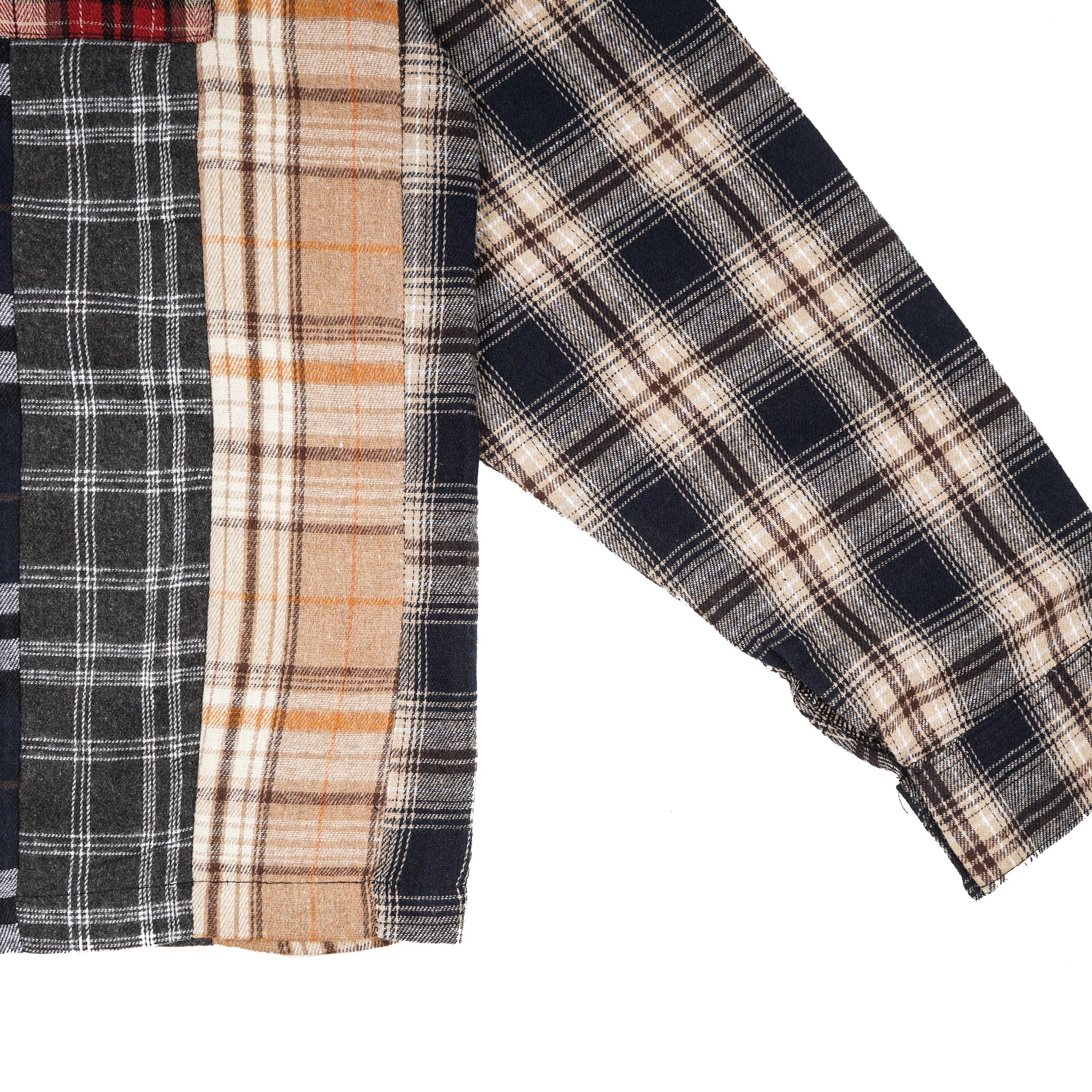 8 Cuts Button Flannel Multi Color
